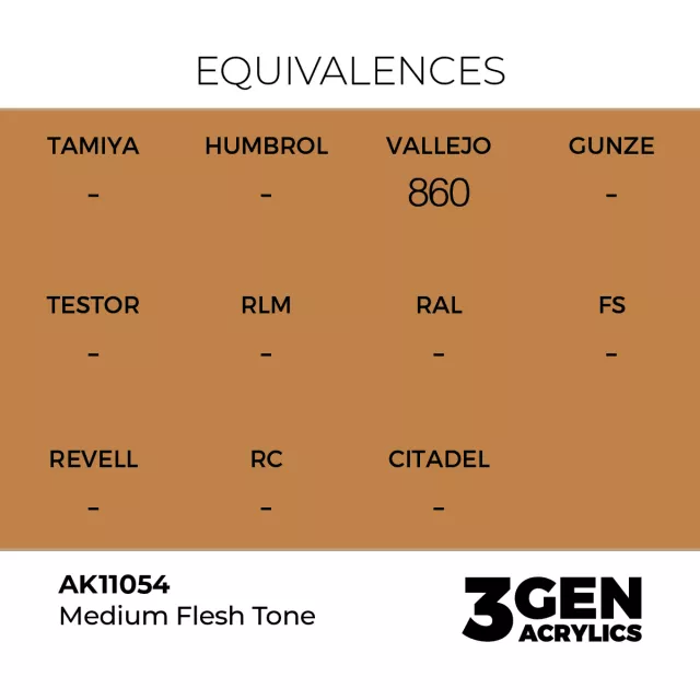Grundfarbe AK 3Gen (Medium Flesh Tone - Acrylic) - mittlerer Hautton - AK-Interactive