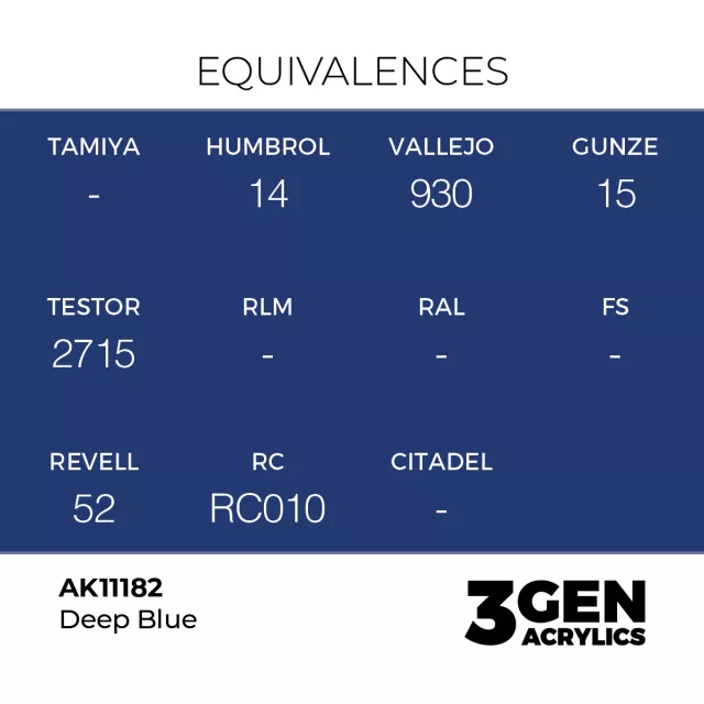 Grundfarbe AK 3Gen (Deep Blue - Intense) - Kräftiges Blau - AK-Interactive