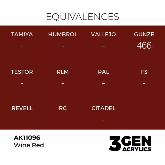 Grundfarbe AK 3Gen (Wine Red - Acrylic) - Weinrot - AK-Interactive