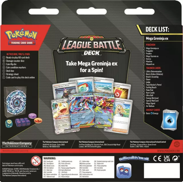 Kartenspiel Pokémon TCG: Mega Greninja ex League Battle Deck (ENGLISCHE VERSION) - TCG Sammelkartenspiel