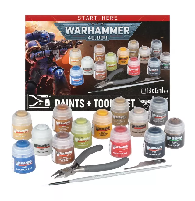 Warhammer 40,000 - Paints + Tools Set - Brettspiel