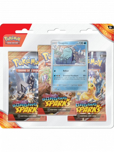 Kartenspiel Pokémon TCG: Scarlet & Violet - Surging Sparks 3-Pack Blister Booster (Quagsire) (ENGLISCHE VERSION)