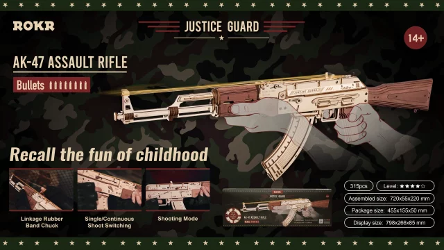 Baukasten - AK-47 Assault Rifle (Holzbaukasten) - Aus Holz