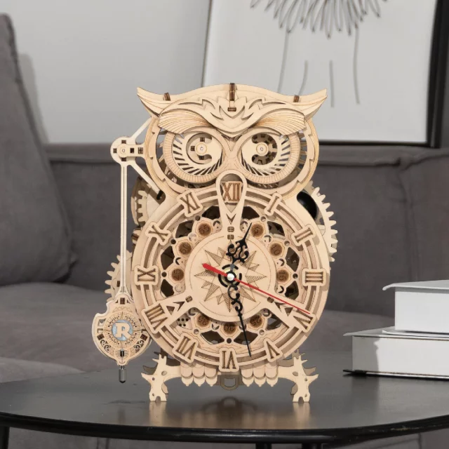 Bausatz – Uhr Eule (Holz) - Aus Holz