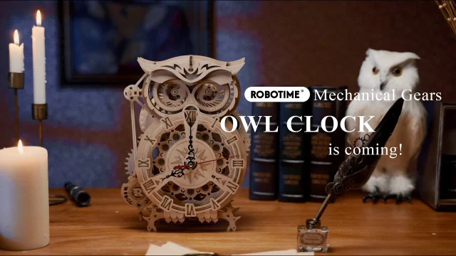 Robotime Cool Handmade Mechanical Project OWL CLOCK is coming!