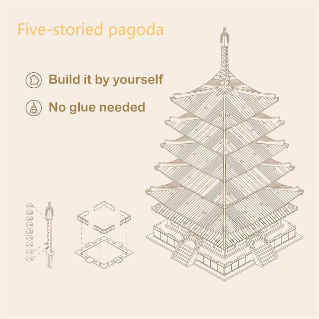 Baukasten - Pagode (Holz) - Robotime