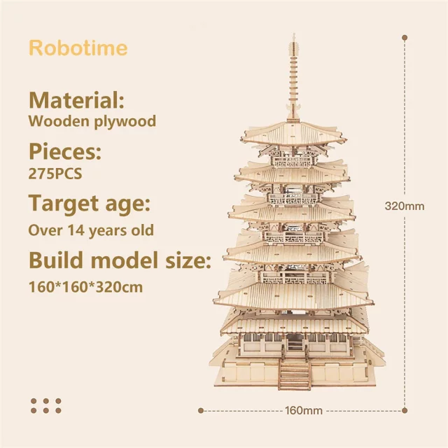 Baukasten - Pagode (Holz) - Robotime