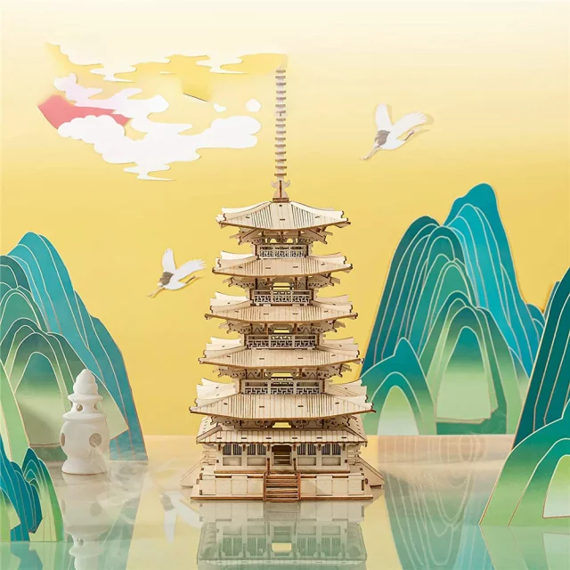 Baukasten - Pagode (Holz) - Robotime