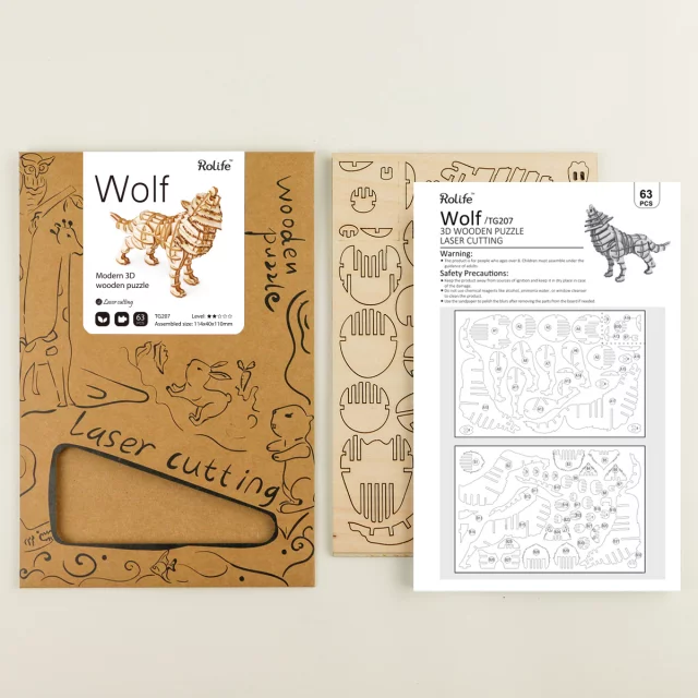 Baukasten - Wolf (Holzbausteine) - Aus Holz