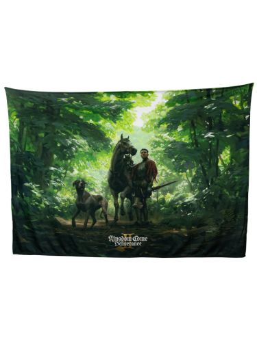 Wandteppich Kingdom Come: Deliverance II - Heinrich und Köter im Wald (Bild auf Textil)