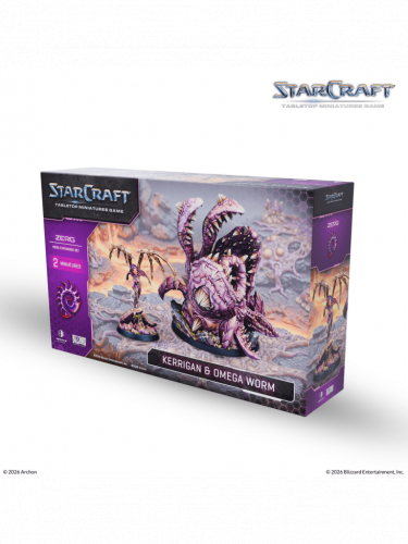 Brettspiel StarCraft - Tabletop Miniature Game - Kerrigan & Omega Worm - Hero Expansion Set (2 Figuren)
