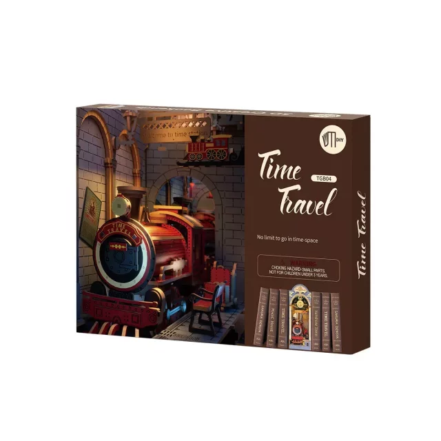 Bausatz - Buchstütze Time Travel (aus Holz) - Robotime