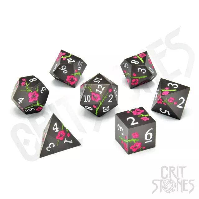 Würfel Nighttime Blossom Metal - RPG Dice Set (7 Stk.)