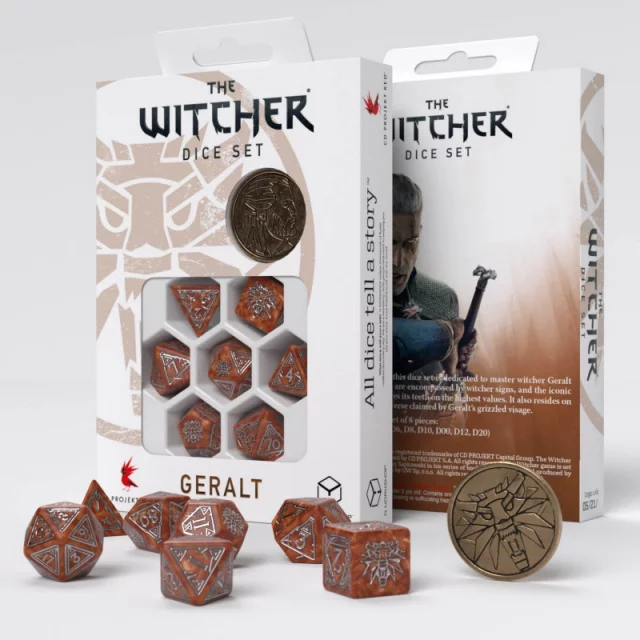 Würfel The Witcher – Geralt (karamell-silber) - Q-Workshop