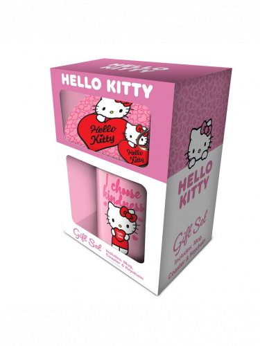 Geschenkset Hello Kitty - My Heart (Tasse, Schlüsselanhänger, Untersetzer)