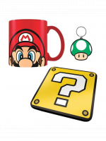 Geschenkset Super Mario - Mario (Tasse, Untersetzer, Schlüsselanhänger)