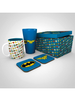 Geschenkset DC Comics - Logos (Tasse, Glas, Untersetzer)