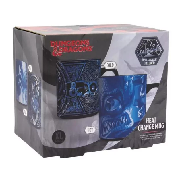 Tasse Dungeons & Dragons- Beholder + Aufkleber D20 (farbwechselnd)