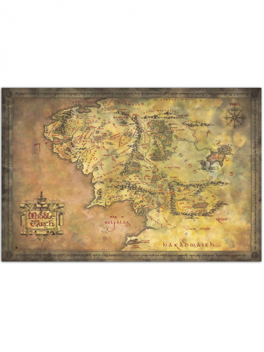 Poster Lord of the Rings - Middle Earth Map