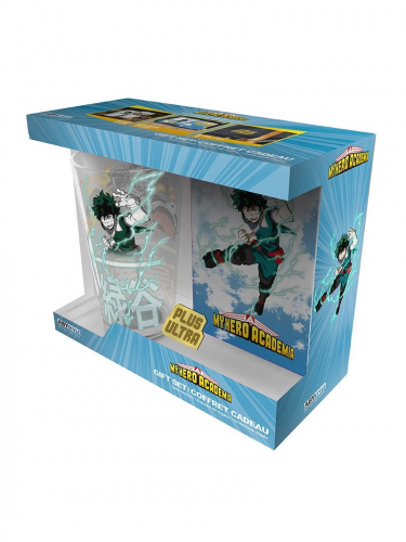 Geschenkset My Hero Academia - Heroes (Glas, Notizbuch, Anstecker)