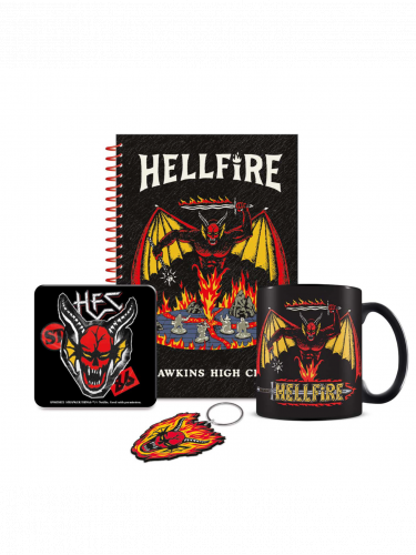 Geschenkset Stranger Things - Bumper Gift Set (Tasse, Untersetzer, Schlüsselanhänger, Notizbuch)