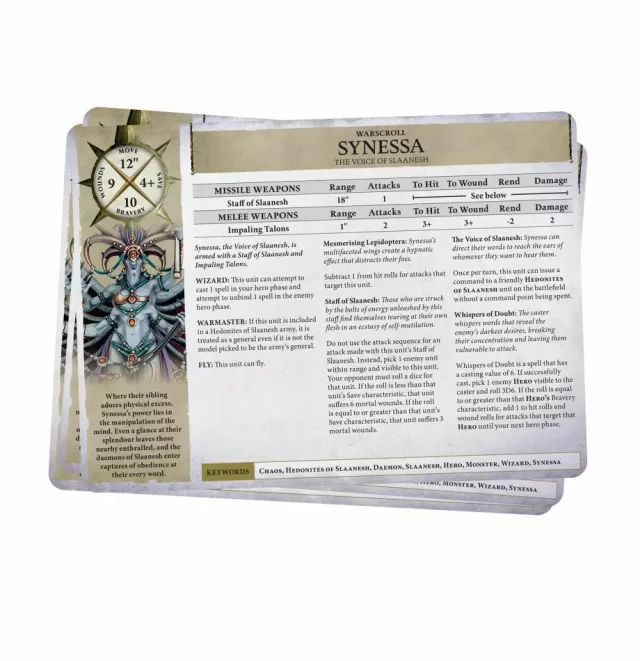 W-AOS: Warscroll Cards: Hedonites of Slaanesh - Warhammer