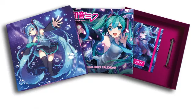 Geschenkset Hatsune Miku - Kalender 2027, Notizbuch, Kugelschreiber