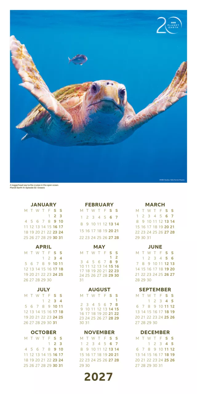 Kalender BBC Earth 2027 - Tierische