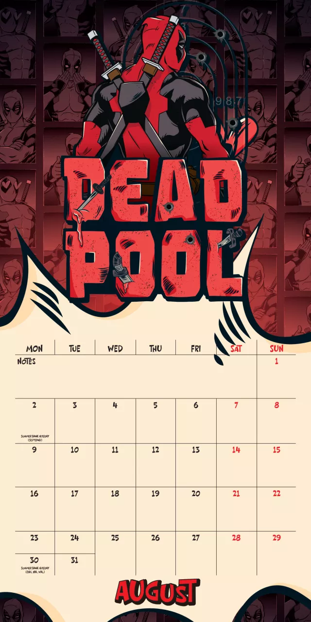Kalender Deadpool 2027 - Marvel