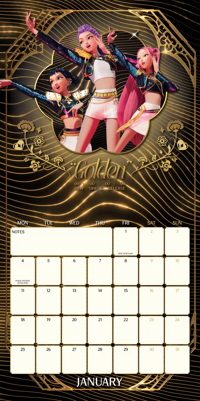 Kalender KPop Demon Hunters 2027