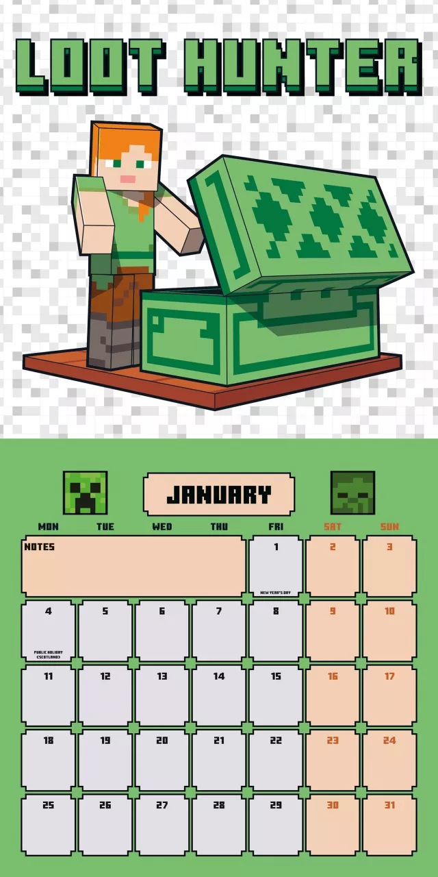 Kalender Minecraft 2027