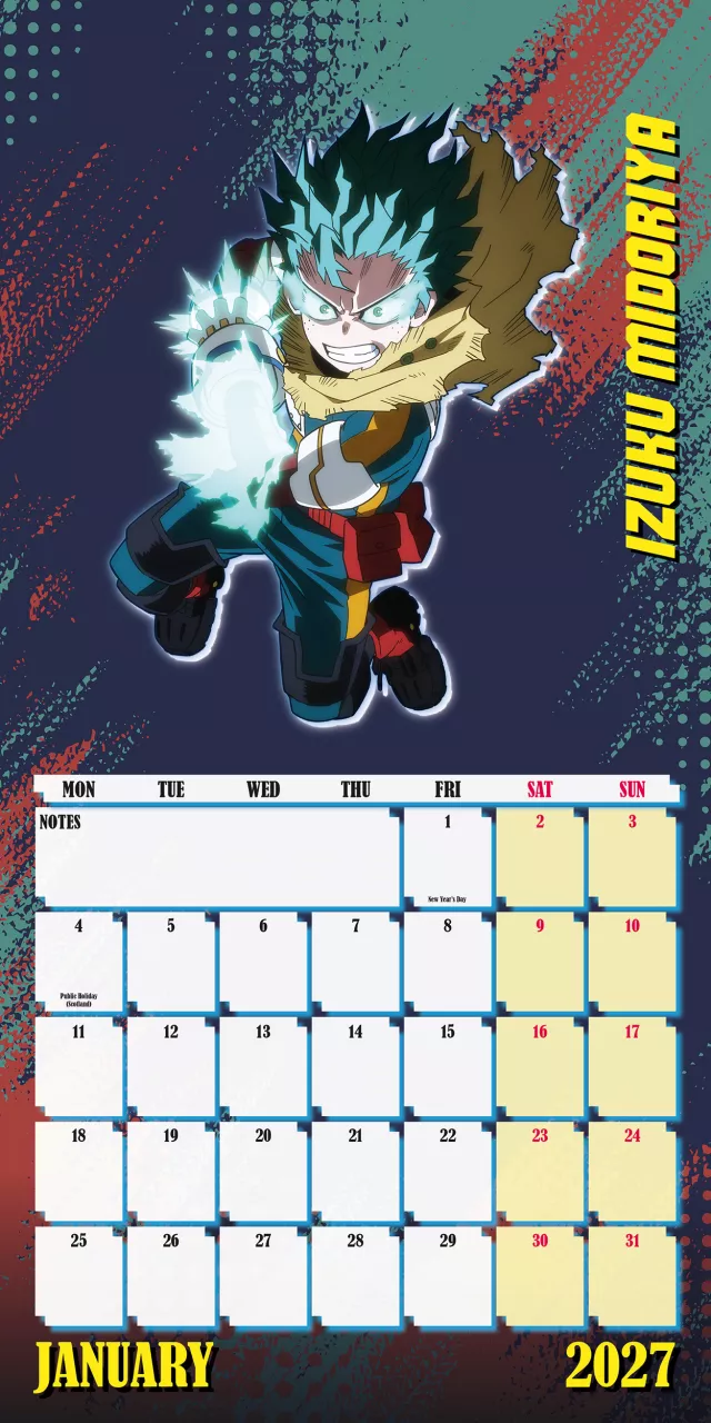 Kalender My Hero Academia 2027 - Anime