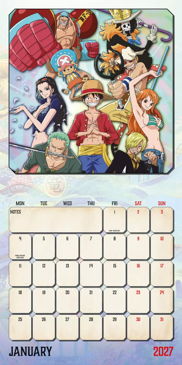 Kalender One Piece 2027 - Anime
