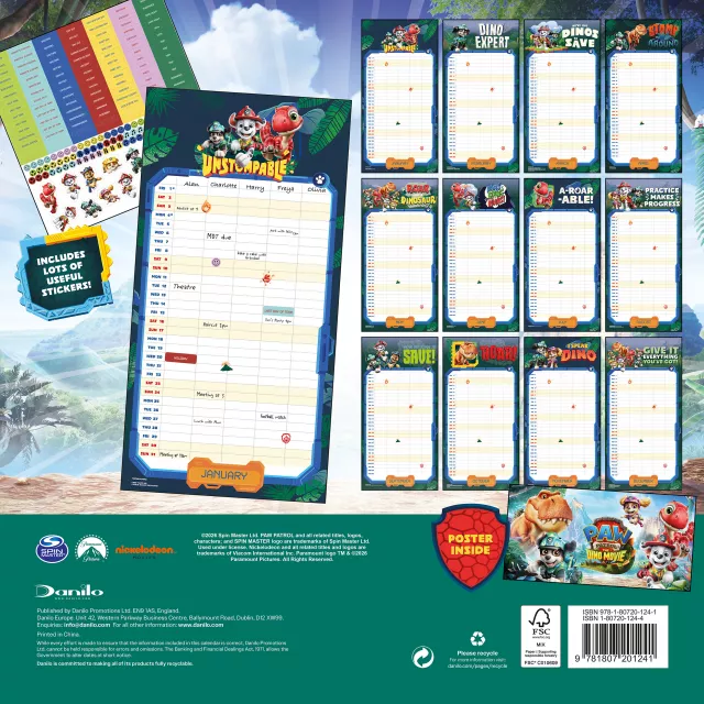 Kalender Paw Patrol: Dino Movie - Family Organiser 2027 (+ Sticker)