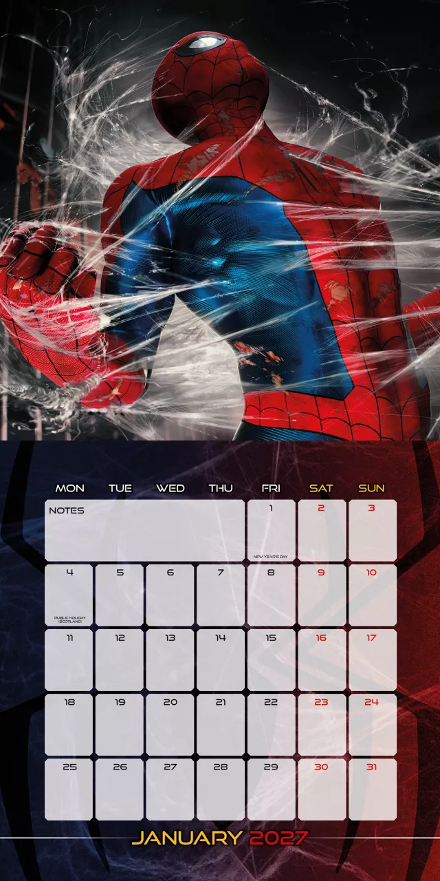 Kalender Spider-Man: Brand New Day 2027 - Marvel