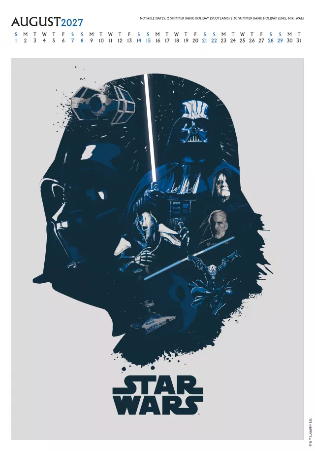 Kalender Star Wars Classic Deluxe 2027 (A3)