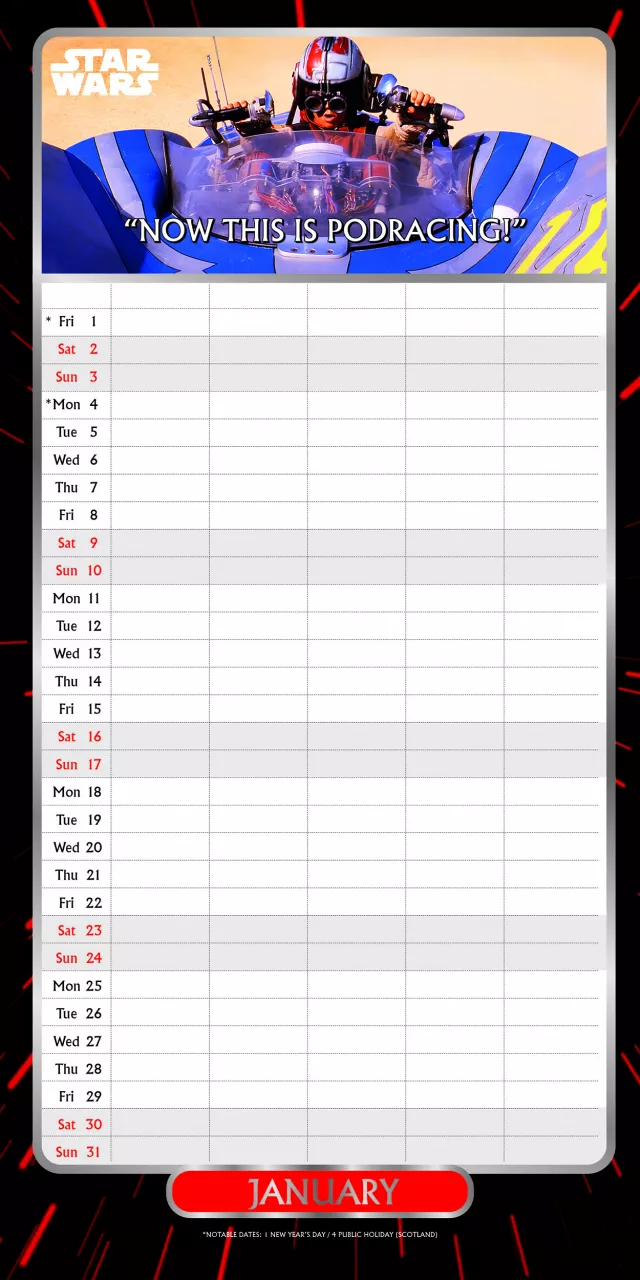 Kalender Star Wars Classic - Family Organiser 2027 (+ Sticker)