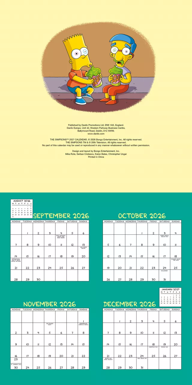 Kalender The Simpsons 2027