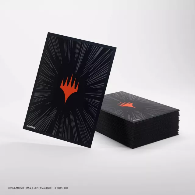 Schutzhüllen für Karten Gamegenic - Marvel Super Heroes - Premium Double Sleeving Comic Burst Black (105 Stk.) - MTG: Marvel Super Heroes