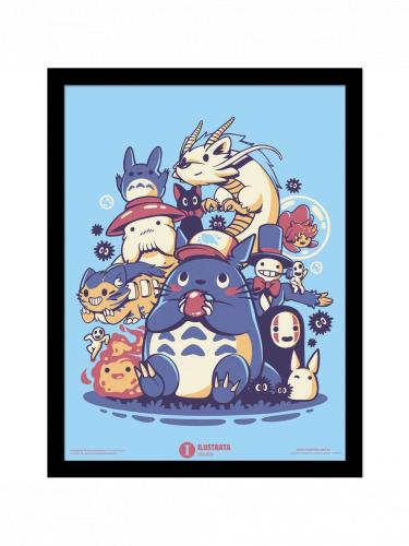 Gerahmtes Poster Ghibli - Creatures, Spirits And Friends (Mein Nachbar Totoro)