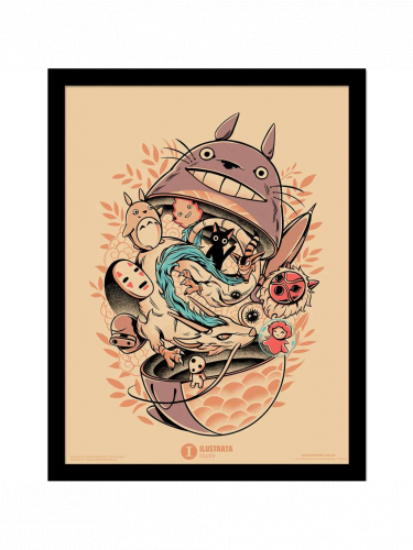 Gerahmtes Poster Ghibli - Matryoshka Totoro (Mein Nachbar Totoro)