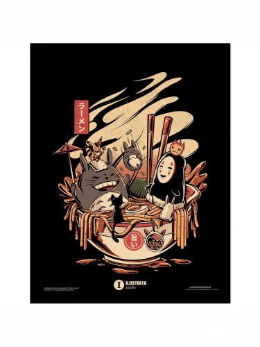 Gerahmtes Poster Ghibli - Ramen Pool Party (Mein Nachbar Totoro)