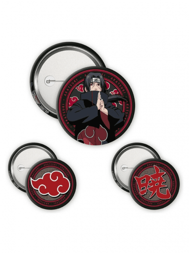 Ansteckpin-Set Naruto Shippuden - Itachi & Akatsuki (3 Stk.)