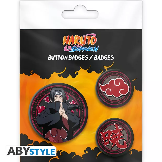 Ansteckpin-Set Naruto Shippuden - Itachi & Akatsuki (3 Stk.) - Anime