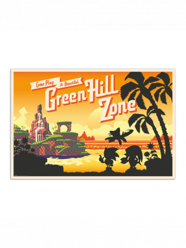 Poster Sonic The Hedgehog - Come Play At Beautiful Green Hill Zone