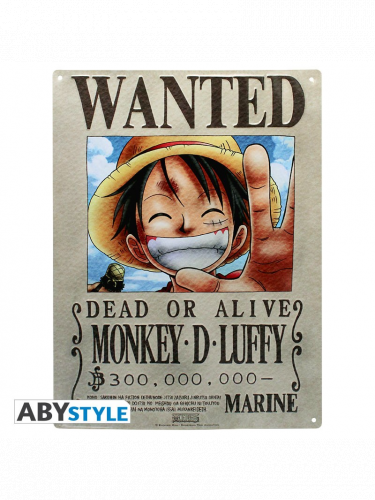 Metallshild One Piece - Luffy Wanted