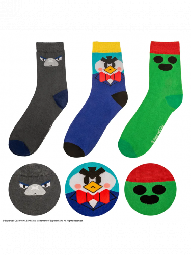 Socken Brawl Stars - Spike, Crow & Mr. P (3 Stück)