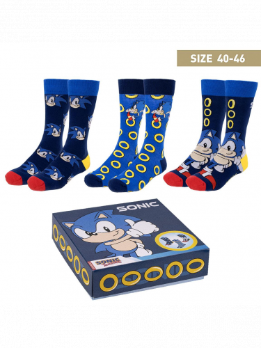 Socken Sonic the Hedgehog - Sonic (Größe 40/46) ( 3 Paar)