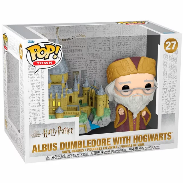 Figur Harry Potter - Albus Dumbledore with Hogwarts (Funko POP! Town 27) (beschädigte Verpackung)