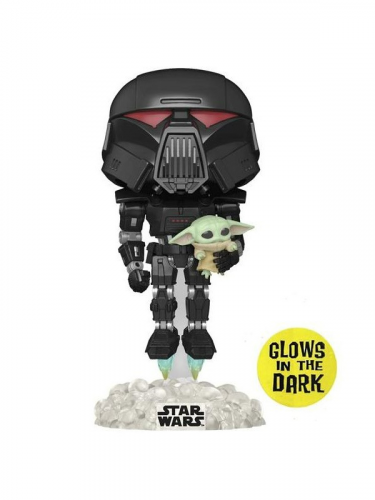Figur Star Wars: The Mandalorian - Dark Trooper with Grogu Glow in the Dark (Funko POP! Star Wars 488)